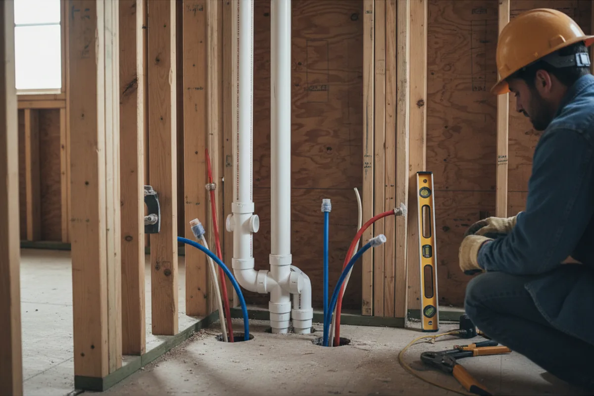 Drain and supply rough-in during Toilet Repair and Installation in Pershing
