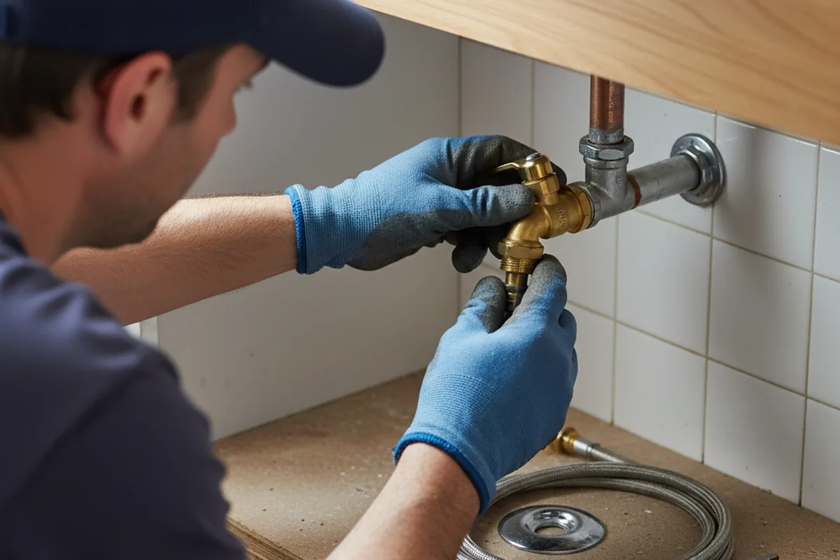 Shutoff valve and fitting work during Emergency Plumbing in Pershing
